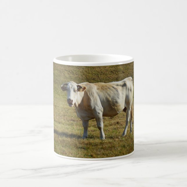 Blonde Aquitaine cow Coffee Mug (Center)