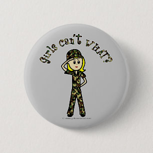 Blonde Army Woman 6 Cm Round Badge