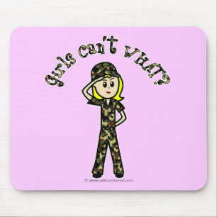 Blonde Army Woman Mouse Mat