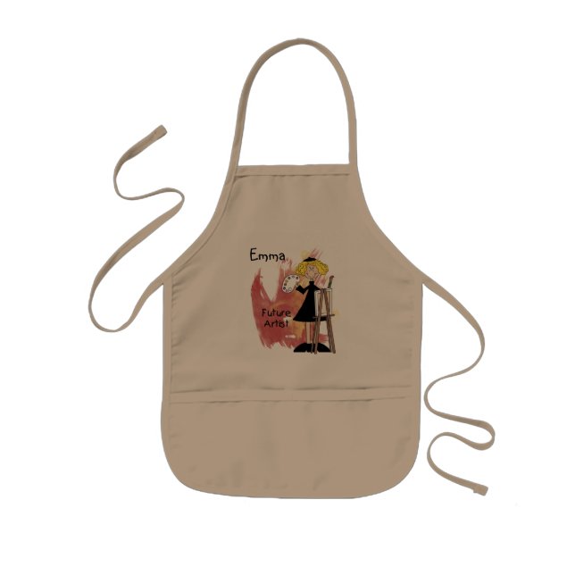 Blonde Artist Child's Art Smock Kids Apron (Front)