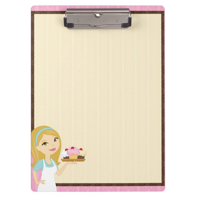 Blonde Baker Cupcake D12 Clipboard 3 (Front)