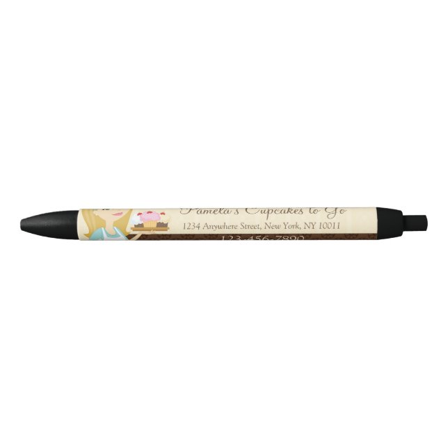 Blonde Baker Cupcake D12 Customisable Pen 2 (Front)