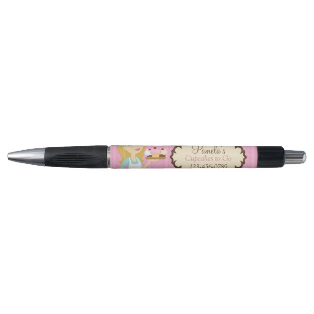 Blonde Baker Cupcake D12 Customisable Pen 4 (Front)