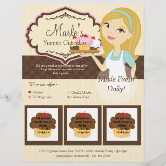 Blonde Baker Cupcake D12 Flyer with Photos D1c