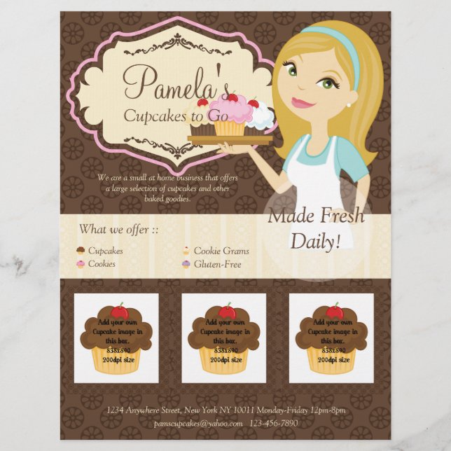 Blonde Baker Cupcake D12 Flyer with Photos D3 (Front)