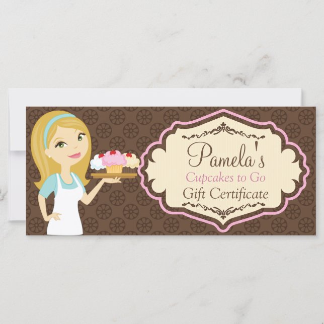 Blonde Baker Cupcake D12 Gift Certificate 3 (Front)