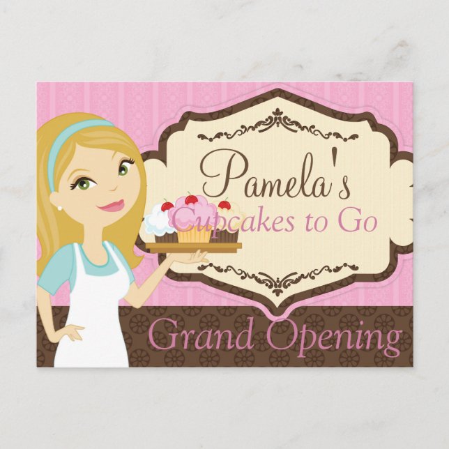 Blonde Baker Cupcake D12 Grand Opening Postcard 1 (Front)