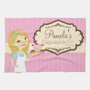 Blonde Baker Cupcake D12 Kitchen Towel 1