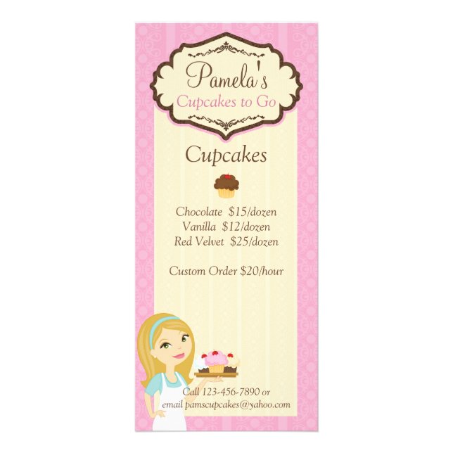 Blonde Baker Cupcake D12 Pricing Rack Card 2 (Front)