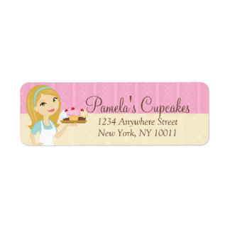 Blonde Baker Cupcake D12 Return Address Labels 3