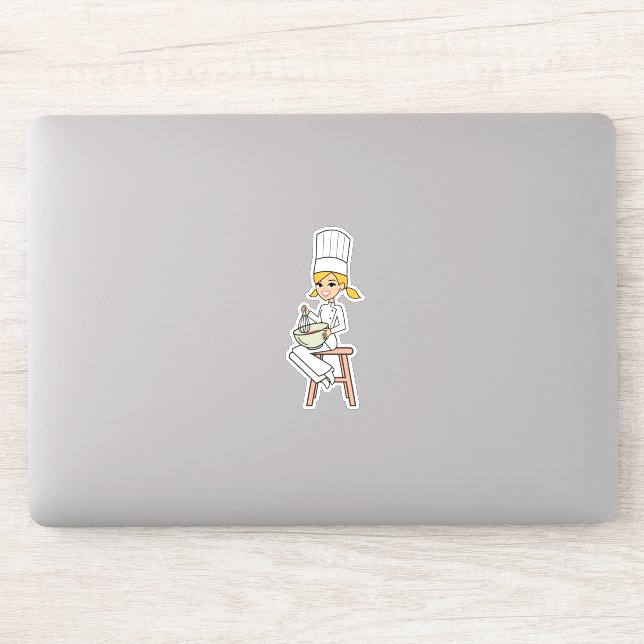 Blonde Baker Girl Sticker (Computer)