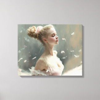 Blonde ballerina , a girl who loves ballet canvas print