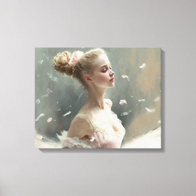 Blonde ballerina , a girl who loves ballet canvas print (Front)