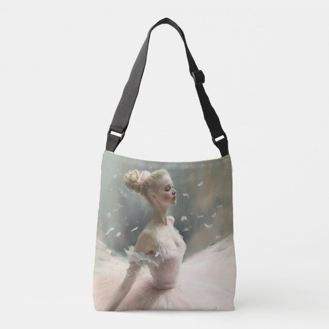 Blonde ballerina , a girl who loves ballet crossbody bag (Front)