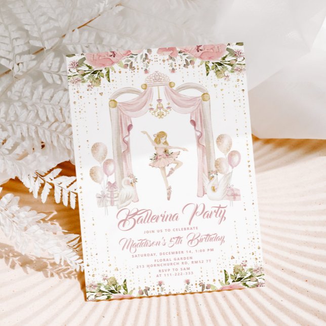Blonde Ballerina birthday Centre stage Invitation (Creator Uploaded)