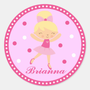 Blonde Ballerina Girl Sticker (pink)