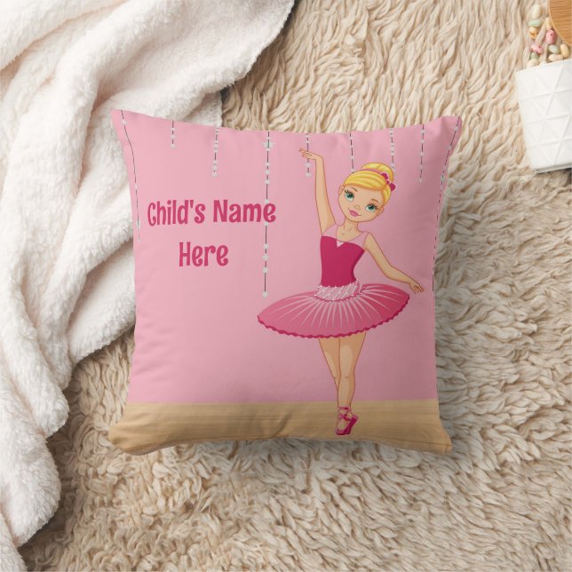Blonde Ballerina Throw Pillow (Blanket)