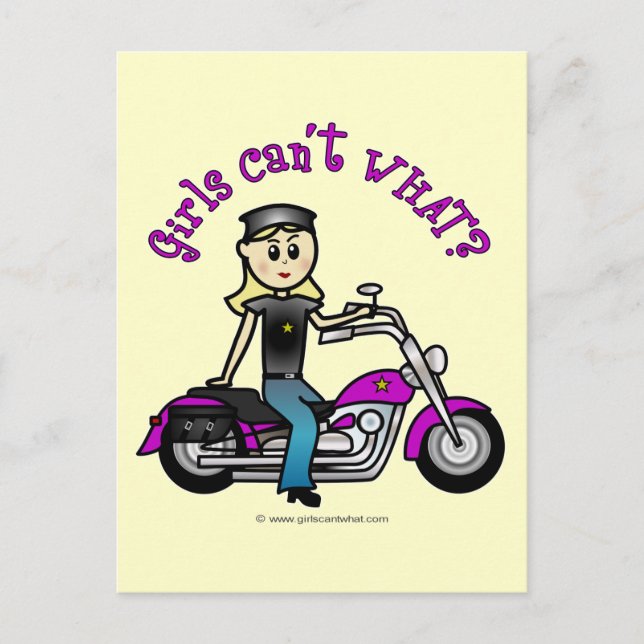 Blonde Biker Postcard (Front)