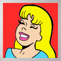 Blonde Bombshell Comic Strip Poster