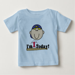 Blonde Boy Baseball 1st Birthday Tshirts