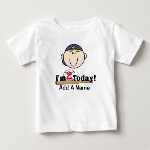 Blonde Boy Baseball 2nd Birthday T-shirt