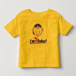 Blonde Boy Baseball 3rd Birthday Toddler T-Shirt