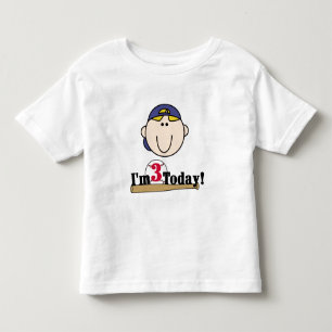 Blonde Boy Baseball 3rd Birthday Toddler T-Shirt