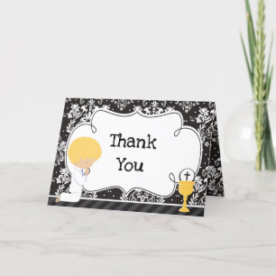 Blonde Boy First Communion 'Thank You' Thank You Card