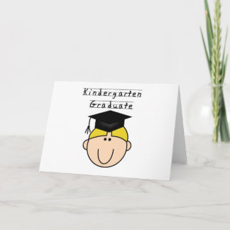 Blonde Boy Kindergarten Graduate Tshirts Card