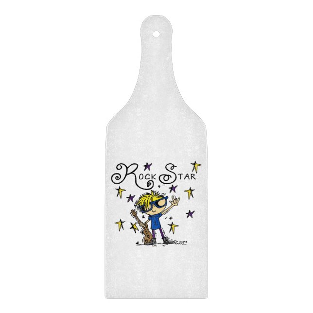 Blonde Boy Rock Star Cutting Board (Front)