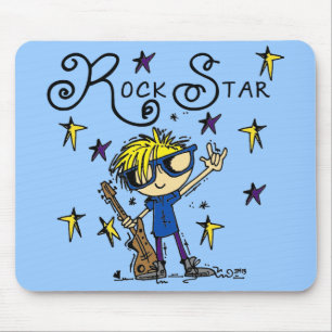 Blonde Boy Rock Star Mouse Mat