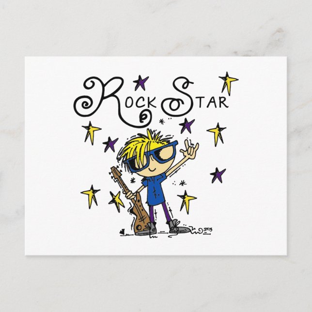 Blonde Boy Rock Star Postcard (Front)