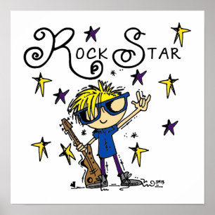 Blonde Boy Rock Star Poster