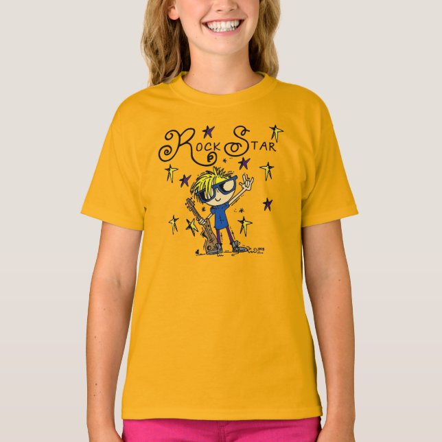 Blonde Boy Rock Star T-Shirt (Front)