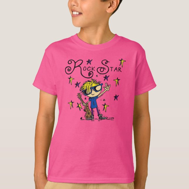 Blonde Boy Rock Star T-Shirt (Front)