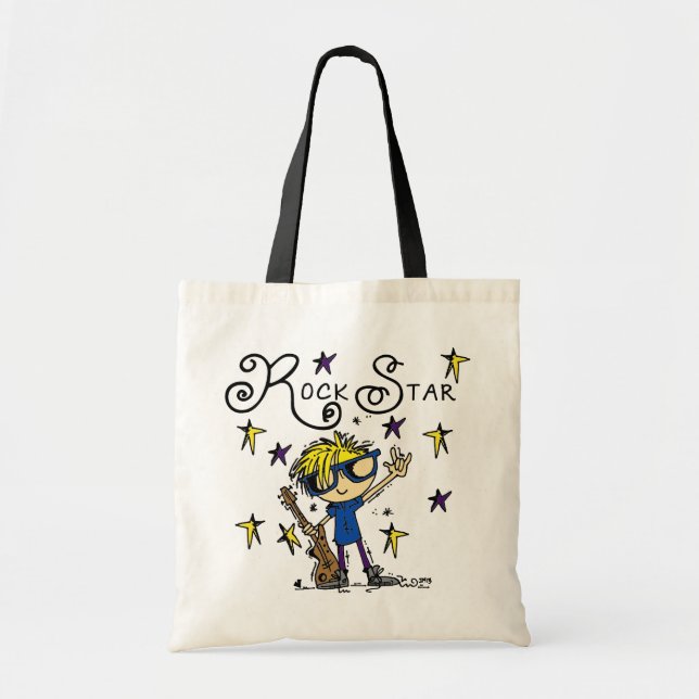 Blonde Boy Rock Star Tote Bag (Front)