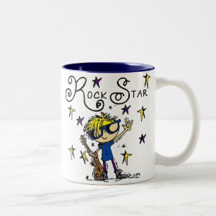 Blonde Boy Rock Star Two-Tone Coffee Mug