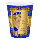 Blonde Boy Royal Blue Prince Crown Baby Shower