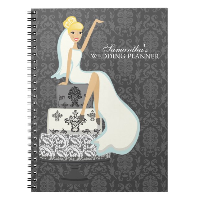 Blonde Bride on Wedding Cake Notebook (Front)