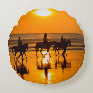 Blonde & Broke - Horses Beach Sunset Pillow
