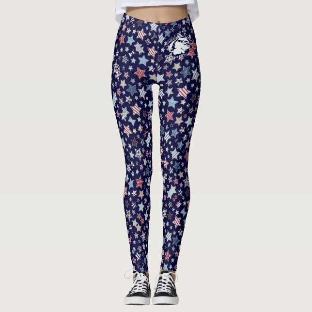Blonde & Broke - Patterned Leggings - White Logo (Front)
