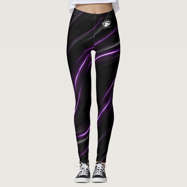 Blonde & Broke - Patterned Leggings - White Logo (Front)