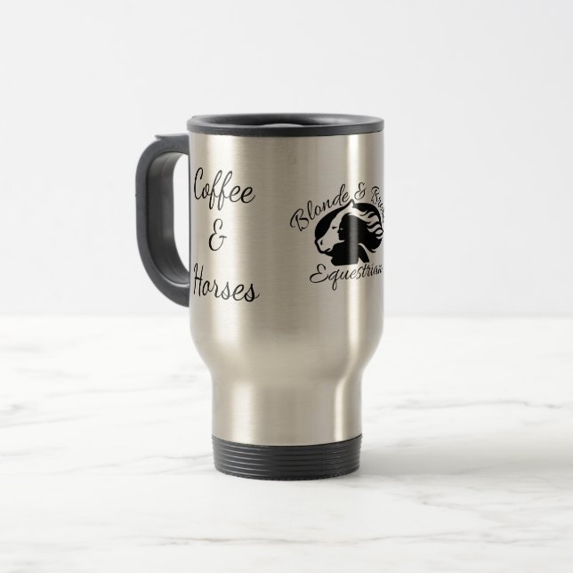 Blonde & Broke - Stainless Steel Coffee Cup (Front Left)