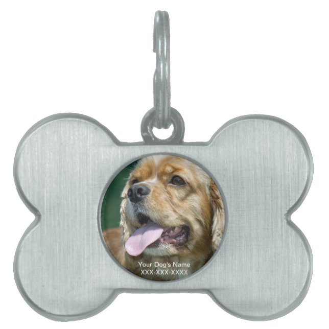 Blonde Cocker Customisable Pet Tag (Front)