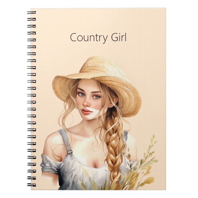 Blonde Country Girl Notebook (Front)