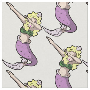 blonde dabbing mermaid fabric