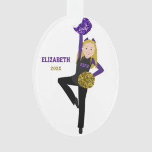 Blonde DanceLine Black & PurpleAcrylic Ornament