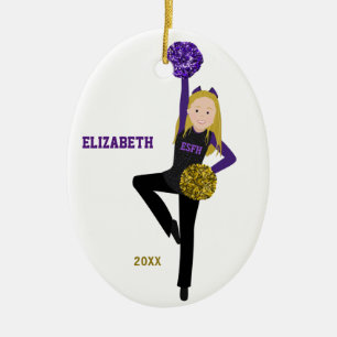 Blonde DanceLine In Black & Purple Ceramic Ornamen Ceramic Tree Decoration