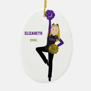 Blonde DanceLine In Black & Purple Ceramic Ornamen Ceramic Tree Decoration