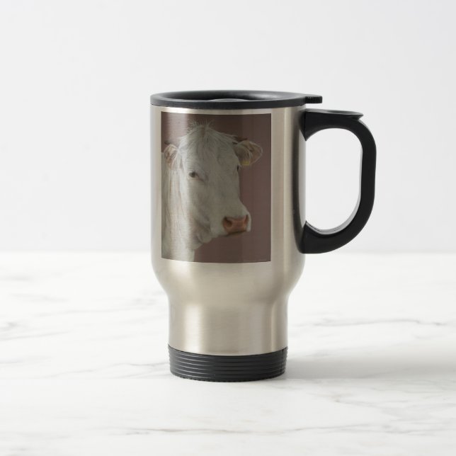 Blonde D'Aquitaine Cow Travel Mug (Right)